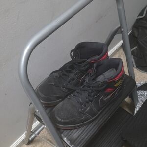 Jordan Black and Red Low-Top Sneakers